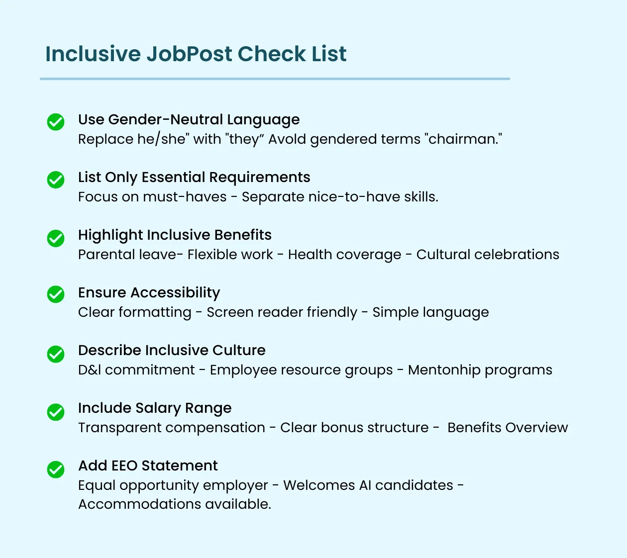 Inclusive Jobpost Check List