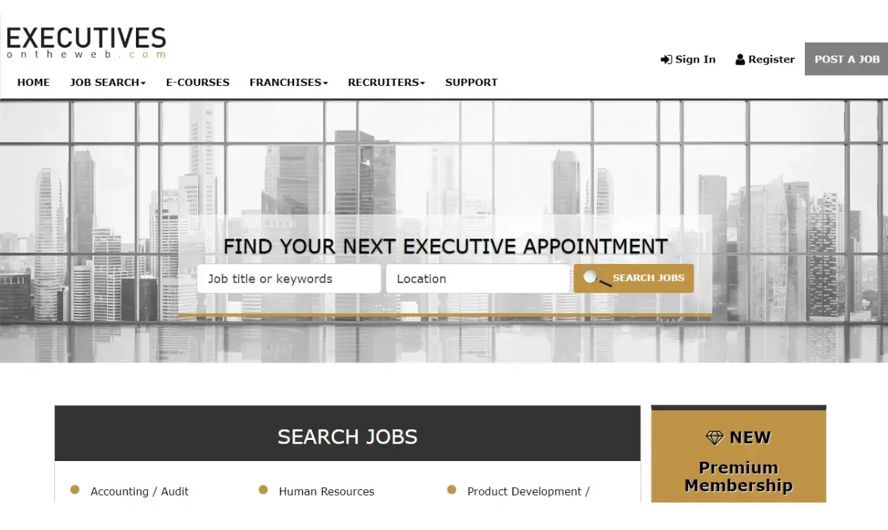 Executives on the Web - Executive Job board