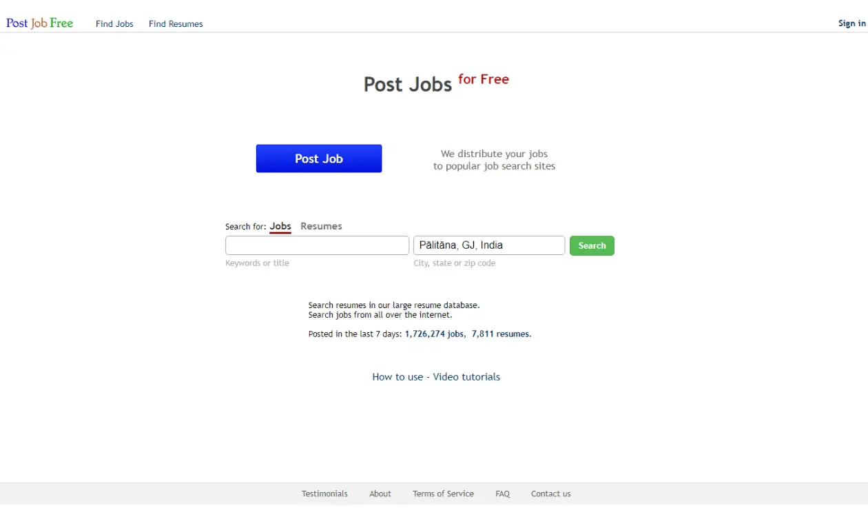 PostJobsFree - Job Posting Site